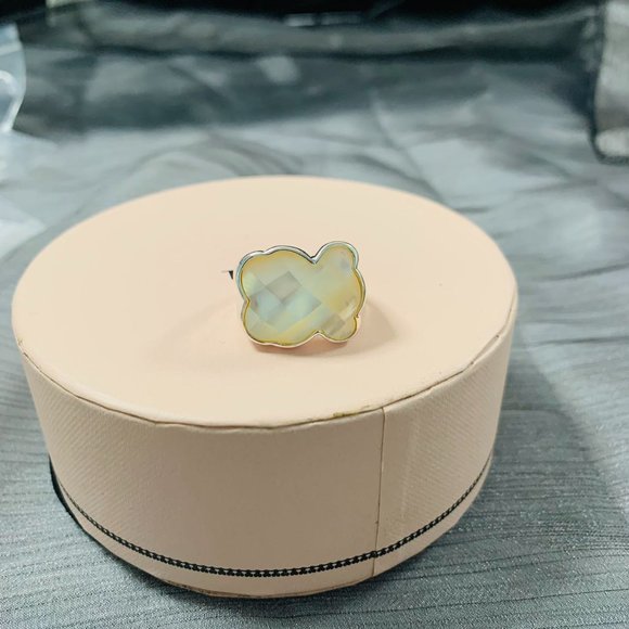 TOUS Ring Silver TOUS Color Ring with faceted mother-of-pearl Women Jewelry 56# - Picture 14 of 14